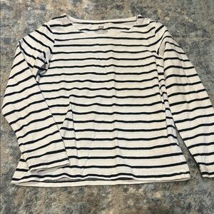H&M Black and White Striped Long Sleeve Shirt
